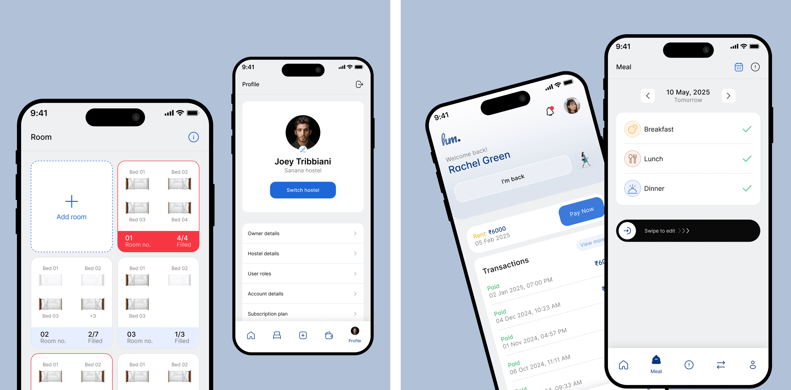 Hostel Management Dashboard