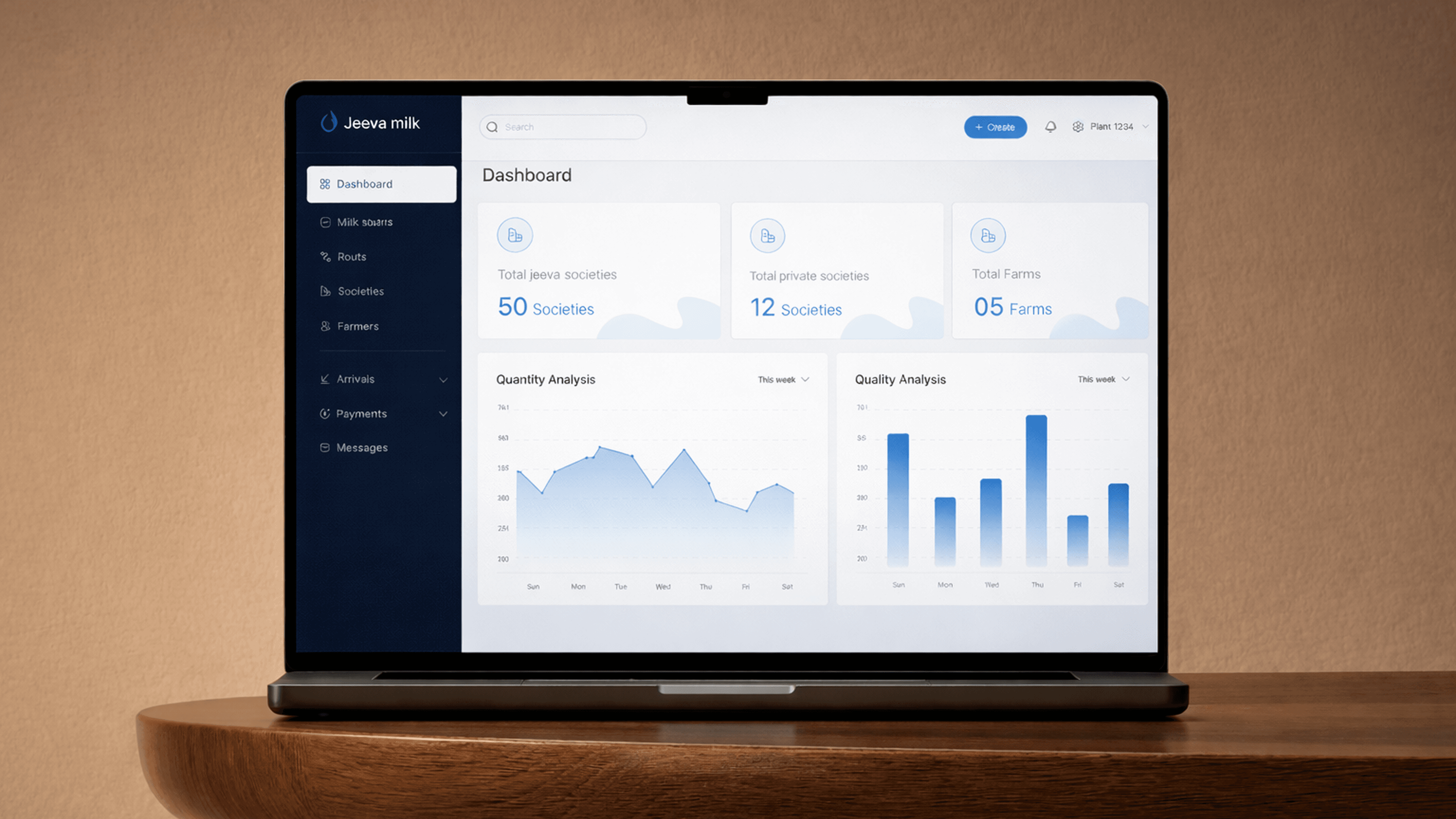 Jeeva Milk Tablet Interface